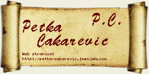 Petka Čakarević vizit kartica